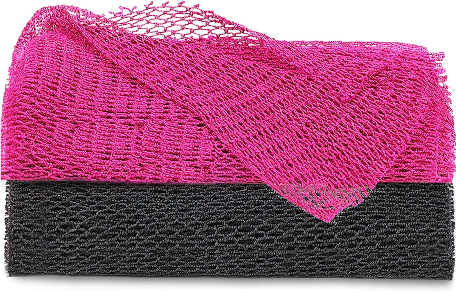 African Exfoliating Net Set: 3-Piece African Net Sponge & 3 Pairs Shower Bath Scrub Gloves Sponge Shower Body Scrubber