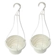 thumbnail image 1 of 2Pcs/3Pcs/4Pcs Plastic Hanging Flower Plant Pots Chain Basket Planter Holder Round Hanging Fence Railing Wall Planter Plant Containers for Outdoor Indoor Plants Home Garden Balcony Decoration, 1 of 5