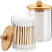 2Pcs/3Pcs/4Pcss/6Pcs 10 Oz Cotton Swab/Ball/Pad Holder, Q-tip Apothecary Jar, Clear Bathroom Containers Dispenser for Storage