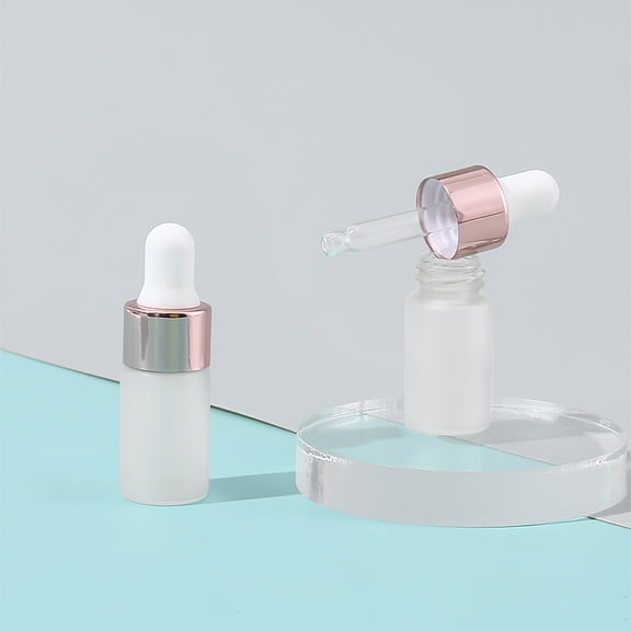 2Pcs 3ml Clear/Frosted/Red Emtpy Glass Dropper Bottles Mini Dropper Bottles for Traveling Essential Oils DIY Cosmetic Liquid