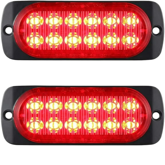 2Pcs 4.4'' Aluminum Trailer Tail Lights with 21 LED Amber Lens, Red LED Stop Brake Turn Lights, DOT Compliant, IP67 Waterproof Surface Mount,Ensure Nighttime Visibility