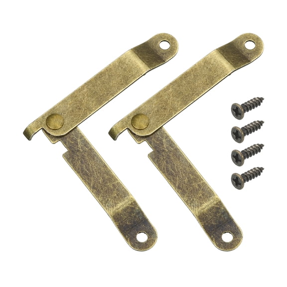 2Pcs 4.41"x0.43" Folding Lid Support Hinges, Lift Up Lid Stay Hinge with Screws, Bronze