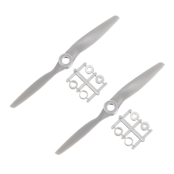 2Pcs 4.7x4.7 Inch Propeller RC Propellers 2-Vane Blades Props Gray with Adapter Rings for RC Airplane Aircraft Prop Replacement