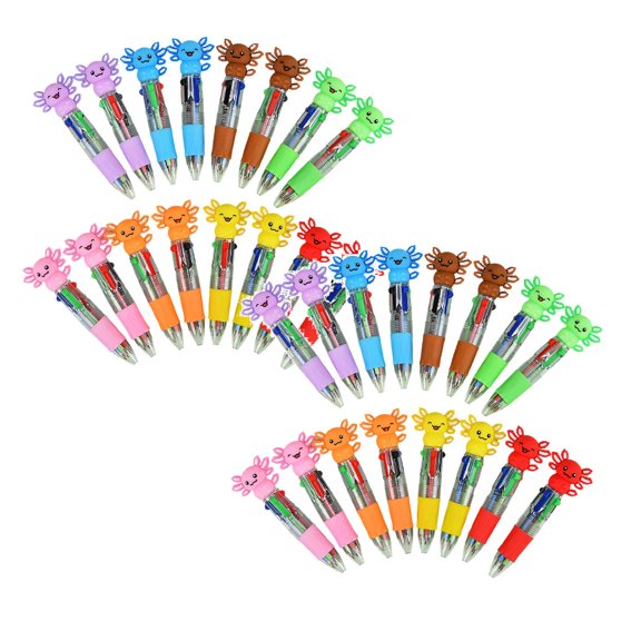 2Pcs 4-In-1 Color Cute Salamander Ballpoint Pen, Multicolor Pen Novelty Pen Foroffice Home Gift