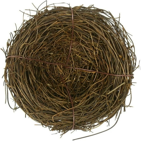 2Pcs 4" Natural Rattan Birds Nest Spring Decoration Props Crafts Easter Party Wedding Garden Patio Yard Home