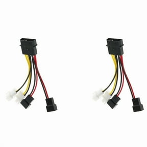 2Pcs 4-Pin Molex to 3-Pin Fan Power Cable Adapter Connector Computer Cooling Fan Cables 12V/5V DC for CPU PC Case Fan,2 x 4-Pin Molex to 3-Pin fan Power cable