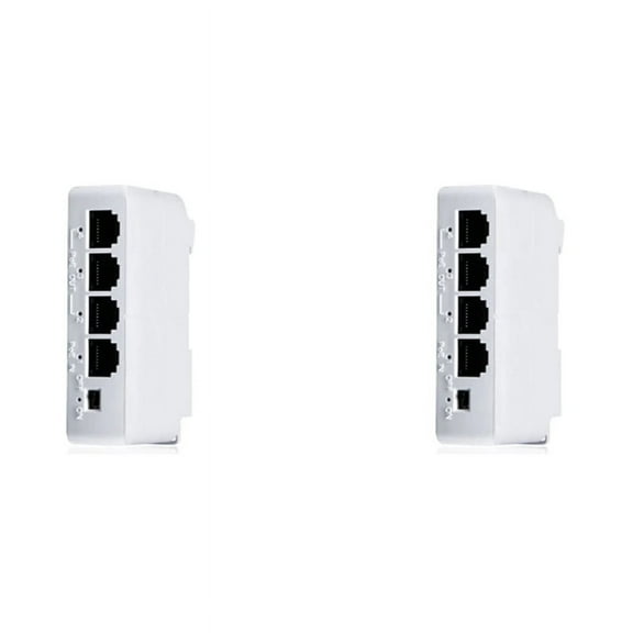2Pcs 4 Ports 1 to 3 Port PoE Extender Passive Cascadable IEEE802.3Af 100Mbs for IP Transmission Repeater Switch NVR IP,2 x network extender,White