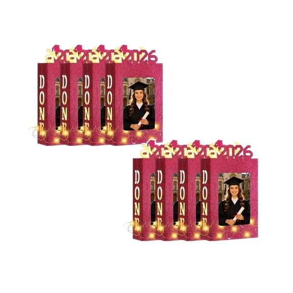2Pcs 4 Sets Graduation Centerpieces Boxes For Table Decorations Light Up 2026 Graduation Picture Frames Display With Done Grad Party Favor Gifts For College Graduate Class Of 2026 Photo Props