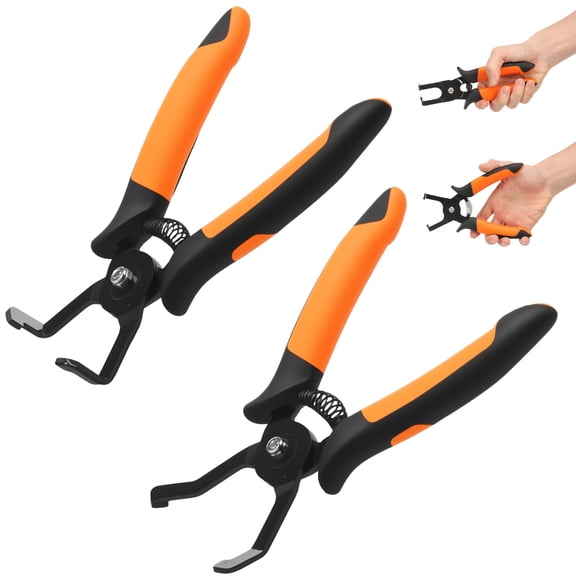 2Pcs 40° and 85° Spring Loaded Push Pin Pliers Set High Strength Auto Trim Removal Plier With Low Profile Jaw for Removing Plastic Fastener and Rivet Clip Pliers