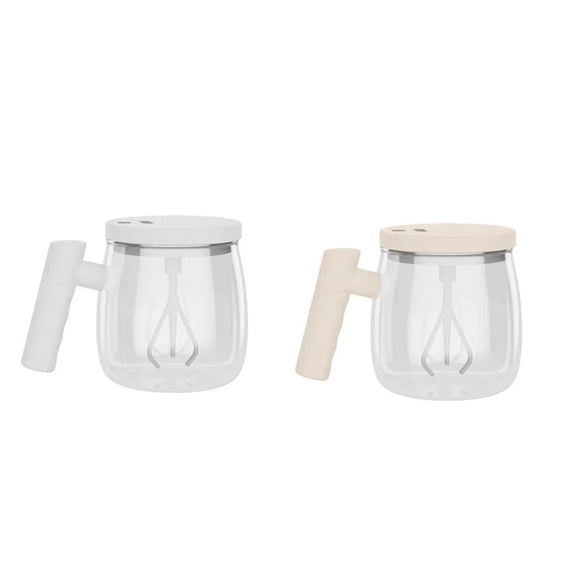 2Pcs 400ML Self Stirring Mug Electric Stirring Coffee Cup Glass Inner Tank Mug Automatic Electric Protein