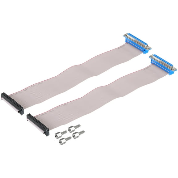 2Pcs 40Pin Flat Ribbon Cable Grey DB37 Female to FC-40P 2.54mm Pitch 30cm Length DB Serial Port Cable with 4 Screws