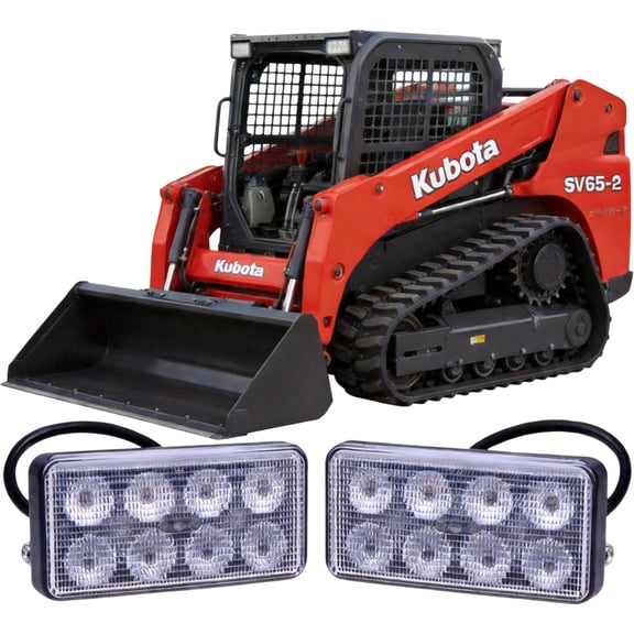 2Pcs 40W LED Work Lights Headlight V0511-53510 Compatible With Kubota SVL Series Compact Track Loader SVL65-2 SVL65-2C SVL75 SVL75C