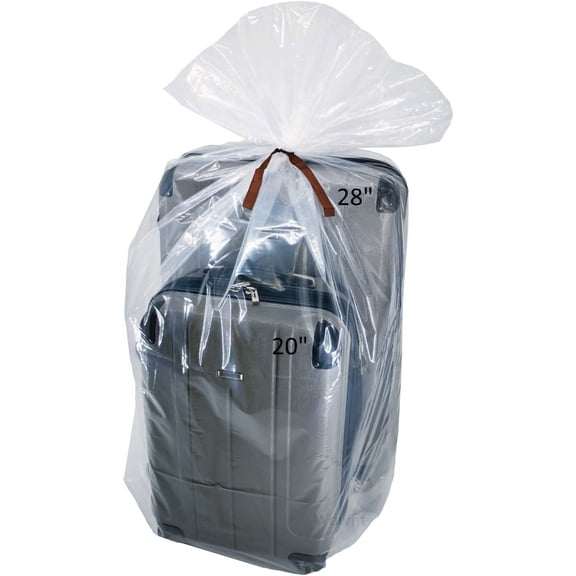 2Pcs 40x60 inches Extra Large Clear Plastic Bags Perfect for Car Seat, Luggage, Suitcase, Stroller, Chair, Kids Bike and Attic Storage (2 Mil Flat Bags, Include 5 Ties)