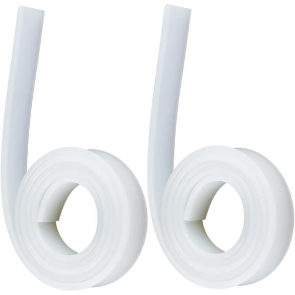 2Pcs 42 Inch Squeegee Cleaning Wiper Strip Glass Cleaning Tool Silicone Scraper Spatula Durable Reusable Practical Replacement Rubber Blades Scrubber Refill Shower Head for Door Window White