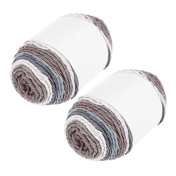 2Pcs 422 Yard Acrylic Yarn for Crocheting, Beige,Brown,Gray