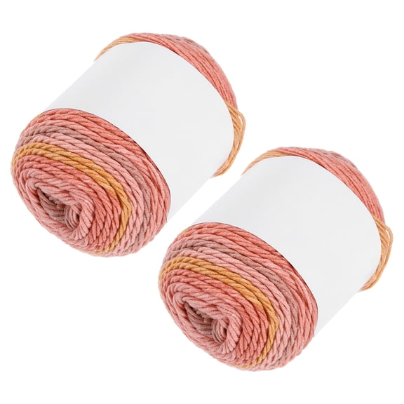2Pcs 422 Yard Acrylic Yarn for Crocheting, Pink,Yellow,Red