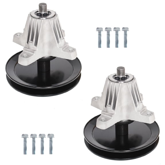 2Pcs 46" Spindle Assembly, Lawn Tractor Mandrel and Pulley Assembly 618-06977A Fit for MTD LT46 LX46