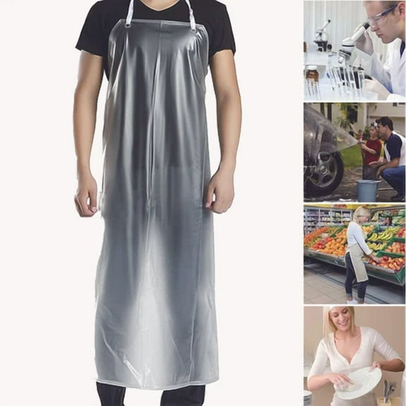 2Pcs 47"X28" Clear Waterproof Apron Pvc Unisex Cooking Restaurant Kitchen Chef