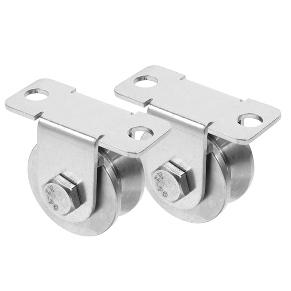 2Pcs 48mm Stainless Steel Wall Mounted Cable Pulley Wheel with Internal Bearings for Sliding Door