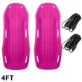 thumbnail image 1 of 2Pcs 4FT Pink All-Terrain Snow Sled, Toboggan with Tow Rope & Polished Base for Speedy Downhill Glide, 1 of 9