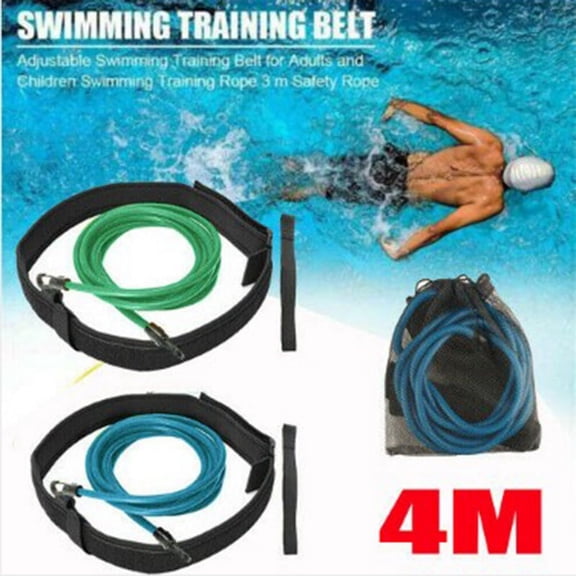 2Pcs 4M Adjustable Swimming Training Resistance Elastic Exerciser Rope Latex Tube Swimming Training Rope