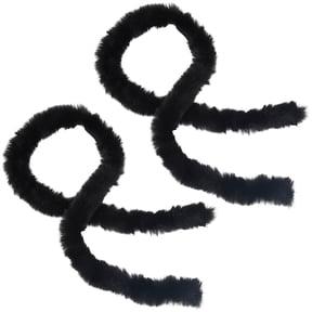 2Pcs 4M Black Fur Ribbon Trim Soft Fuzzy Chenille Sticks Fluffy Fabric Roll Shaggy Stems Wide Xmas Furry Wool Craft Strips