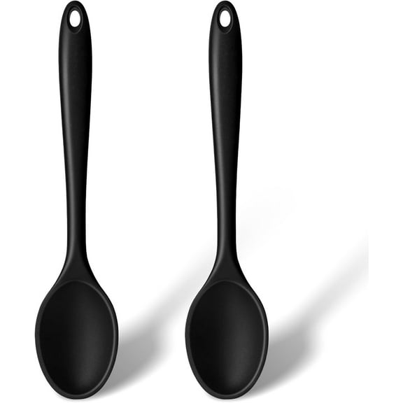 2Pcs/ 4Pcs 10.8inch Large Silicone Cooking Spoons, Heat Resistant Spoons Silicone Cooking Spoon for Kitchen Cooking Serving Baking Stirring