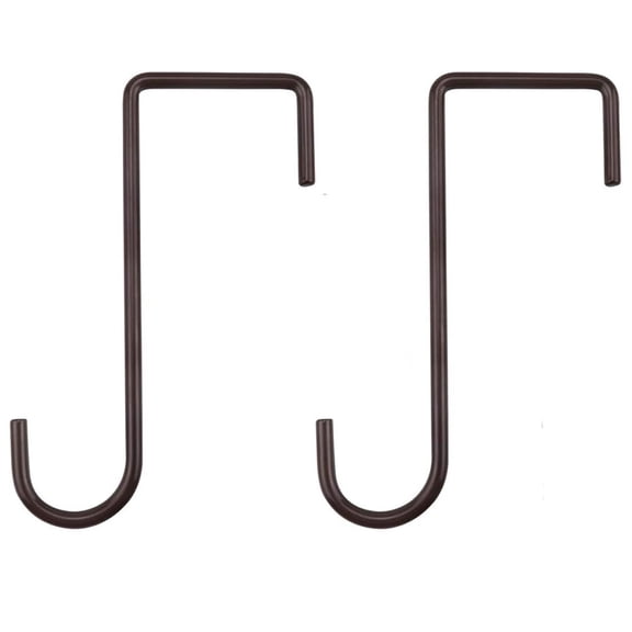 2Pcs/4Pcs/6Pcs/8Pcs 2x6inch Fence Hooks Patio Hooks Brown Powder Coated Steel Hangers fits Easily for Vinyl Fences Indoor & Outdoor Hanging Lights, Plants & Planters, Bird Feeder, Pool Equipment