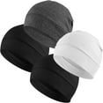 thumbnail image 1 of 2Pcs/4Pcs Cotton Skull Caps for Men Women, Lightweight Beanie Sleep Hats Breathable Helmet Liner, 1 of 7