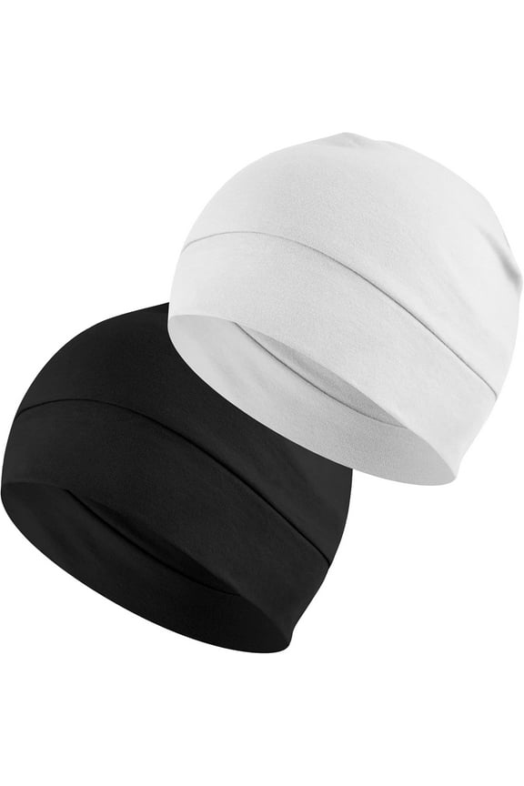 2Pcs/4Pcs Cotton Skull Caps for Men Women, Lightweight Beanie Sleep Hats Breathable Helmet Liner
