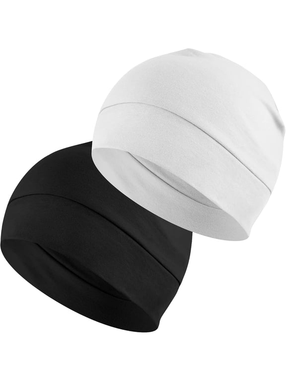 2Pcs/4Pcs Cotton Skull Caps for Men Women, Lightweight Beanie Sleep Hats Breathable Helmet Liner