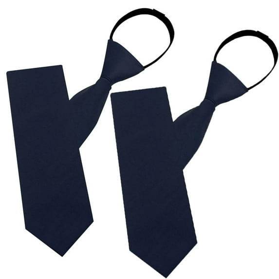 2Pcs/4Pcs Pre-tied Adjustable Zipper Neck Ties for Men 19inch Mens Necktie for Office Graduation School Uniforms