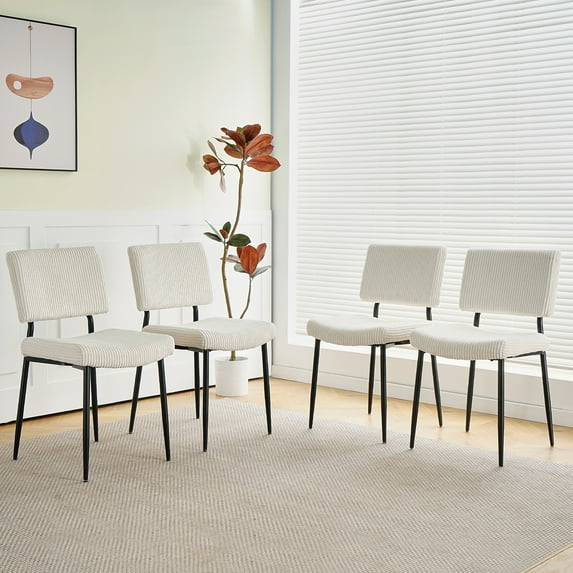 2Pcs 4Pcs/Set Modern Turquoise Simple Dining Chair Fabric Upholstered Chairs Home Bedroom Stool Back Dressing Chair Black Metal Legs(set Of 2)