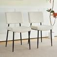 thumbnail image 1 of 2Pcs 4Pcs/Set Modern Turquoise Simple Dining Chair Fabric Upholstered Chairs Home Bedroom Stool Back Dressing Chair Black Metal Legs(set Of 2), 1 of 17