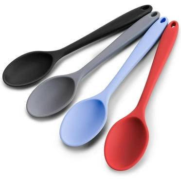 2Pcs/ 4Pcs Silicone Stirring Spoons, Heat Resistant Spoons Silicone Cooking Spoon for Kitchen Cooking Serving Baking Mixing, 10.8in