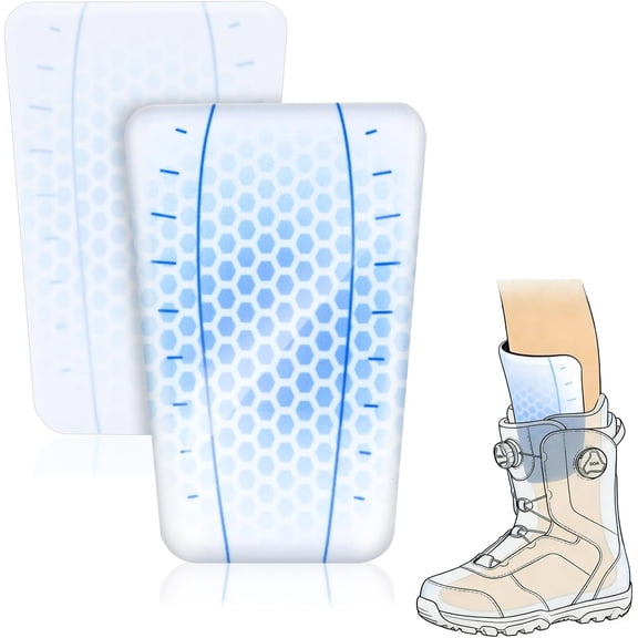 2Pcs/4Pcs Ski Shin Guards for Boots, Reusable Ski Gel Guards Shin Pads Designed for Ski Boot Liners to Reduce Pressure and Provide Anti Shin Bang Protection