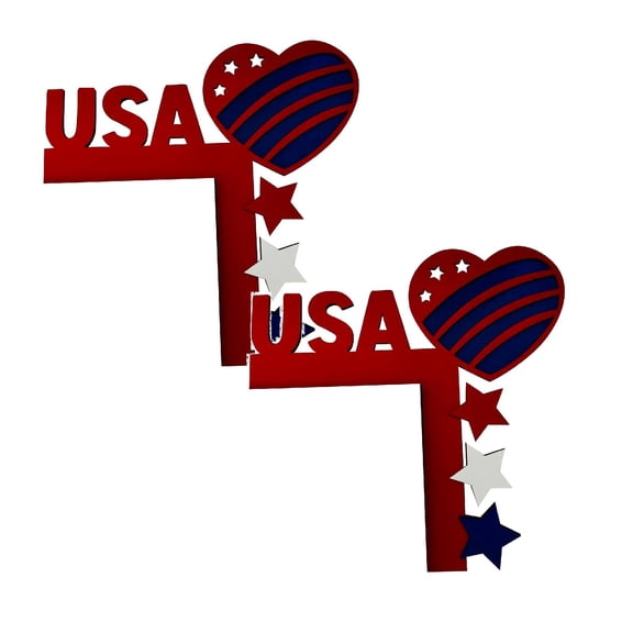 2Pcs 4Th Of July Door Hanger Independence Day Decorative Wood For Home Entrance Porch Garden Indoor Outdoor Entryway Decoration Hangs