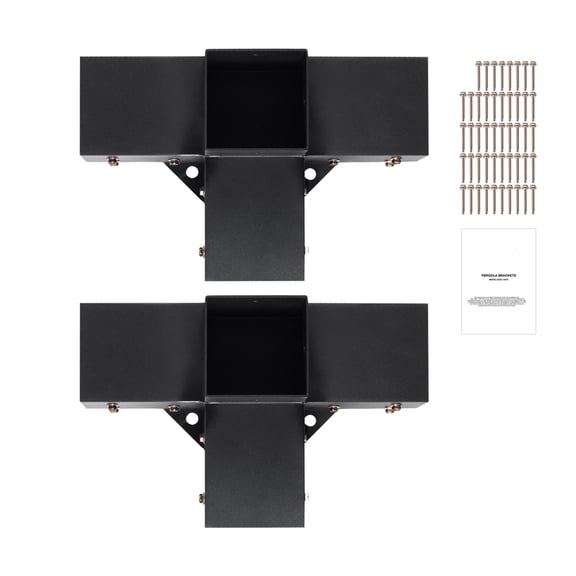 2Pcs 4Way Heavy Duty Corner Bracket Kit For Gazebos Patio Pergolas Log Cabin Outdoor Woodworks DIY Post Base