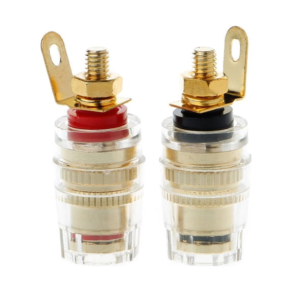 2Pcs 4mm Banana Female Jack Nut Panel Connector 4 mm Banana Socket Binding Post Plug Terminal DIY Adapter