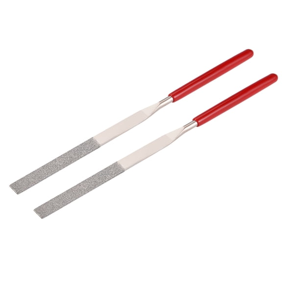 2Pcs 4mm x 160mm Flat Diamond Needle File 150 Grit