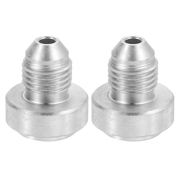 Uxcell 2Pcs Male 4AN Weld on Bung Fitting, Aluminum Alloy Flare Union Coupler, Silver