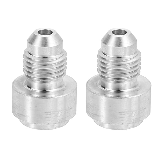 Uxcell 2Pcs Male 3AN Weld on Bung Fitting, Aluminum Alloy Flare Union Coupler, Silver