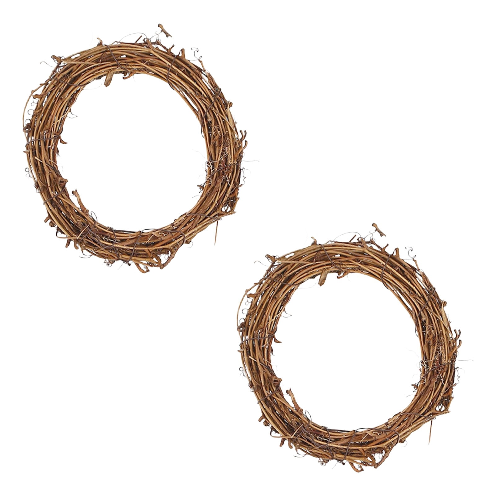 2Pcs 5.9 Inch Natural Grapevine Wreath Set, Hand-Woven Vine Branch ...
