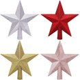 thumbnail image 1 of 2Pcs 5.9in Christmas Tree Topper Ornaments, Glitter Mini Xmas Tree Topper for Small Christmas Tree Decoration Glitter Five-pointed Star Christmas Tree Topper Decoration Party Ornament, Red, 1 of 8