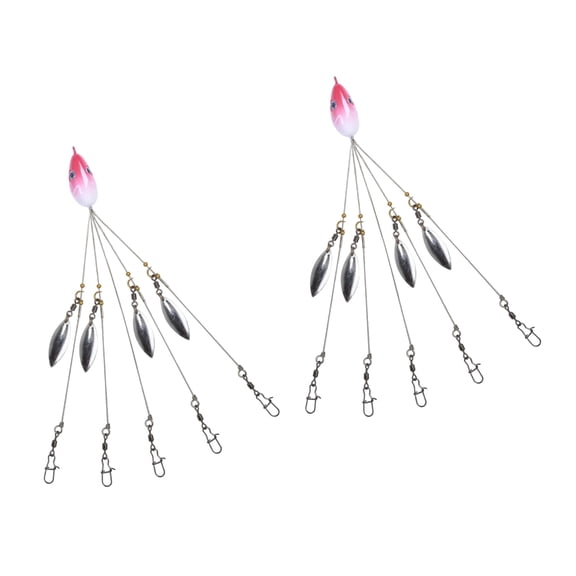 2Pcs 5 Arm Rig Head Swimming Baits Professional Umbrella Fishing Lures Rig