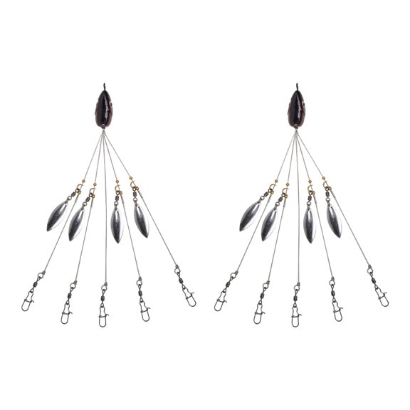 2Pcs 5 Arm Rigs Head Swimming Baits Fishing Group Lures Snapping Swivels Spinner Fishing Lures Rigs For Long Terms Use