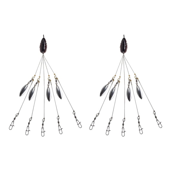 2Pcs 5 Arm Rigs Head Swimming Baits Fishing Group Lures Snapping ...