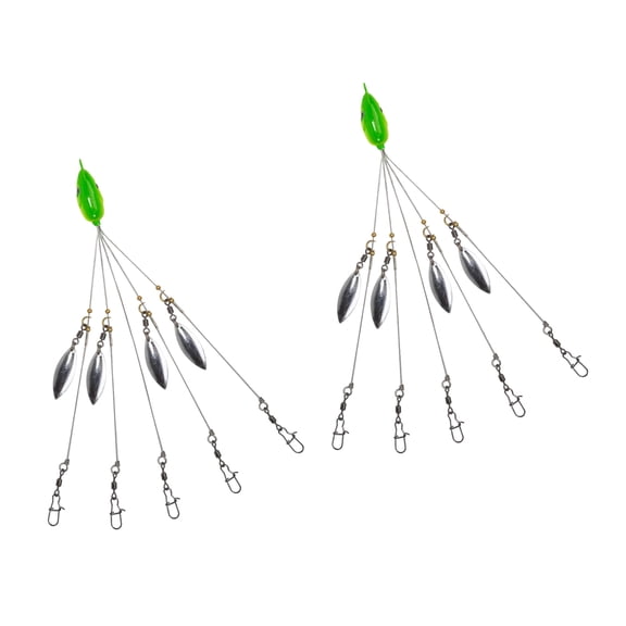 2Pcs 5 Arm Rigs Head Swimming Baits Fishing Group Lures Snapping Swivels Spinner Fishing Lures Rigs For Long Terms Use