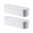 thumbnail image 1 of 2Pcs 5 Grids Box with Cover Drawer Dividers -Saving for Desktop Wardrobe Towels White, 1 of 8