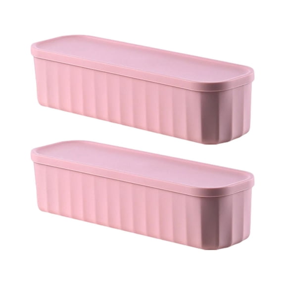 2Pcs 5 Grids Box with Cover Drawer Dividers -Saving for Desktop Wardrobe Towels